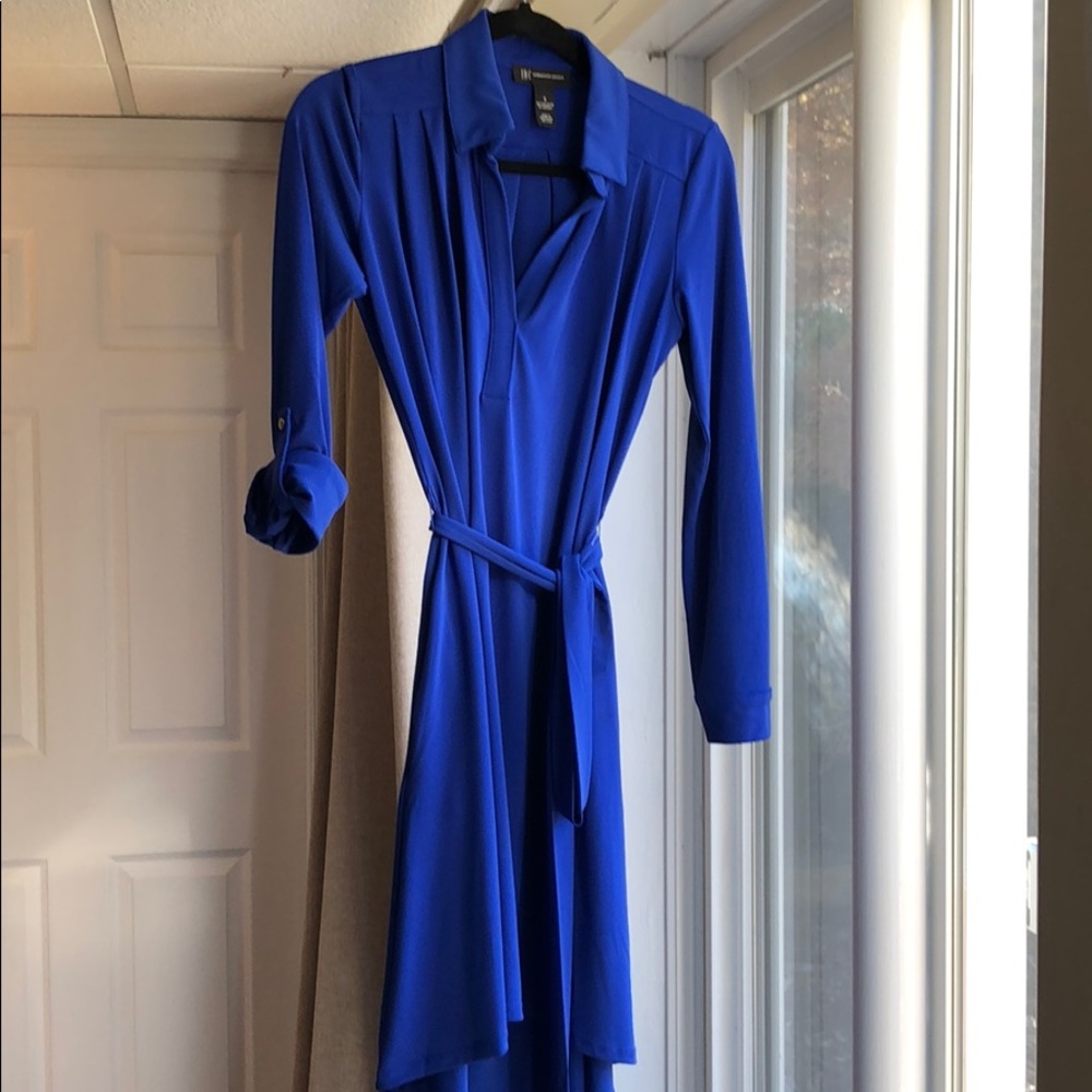 INC blue hi-lo dress